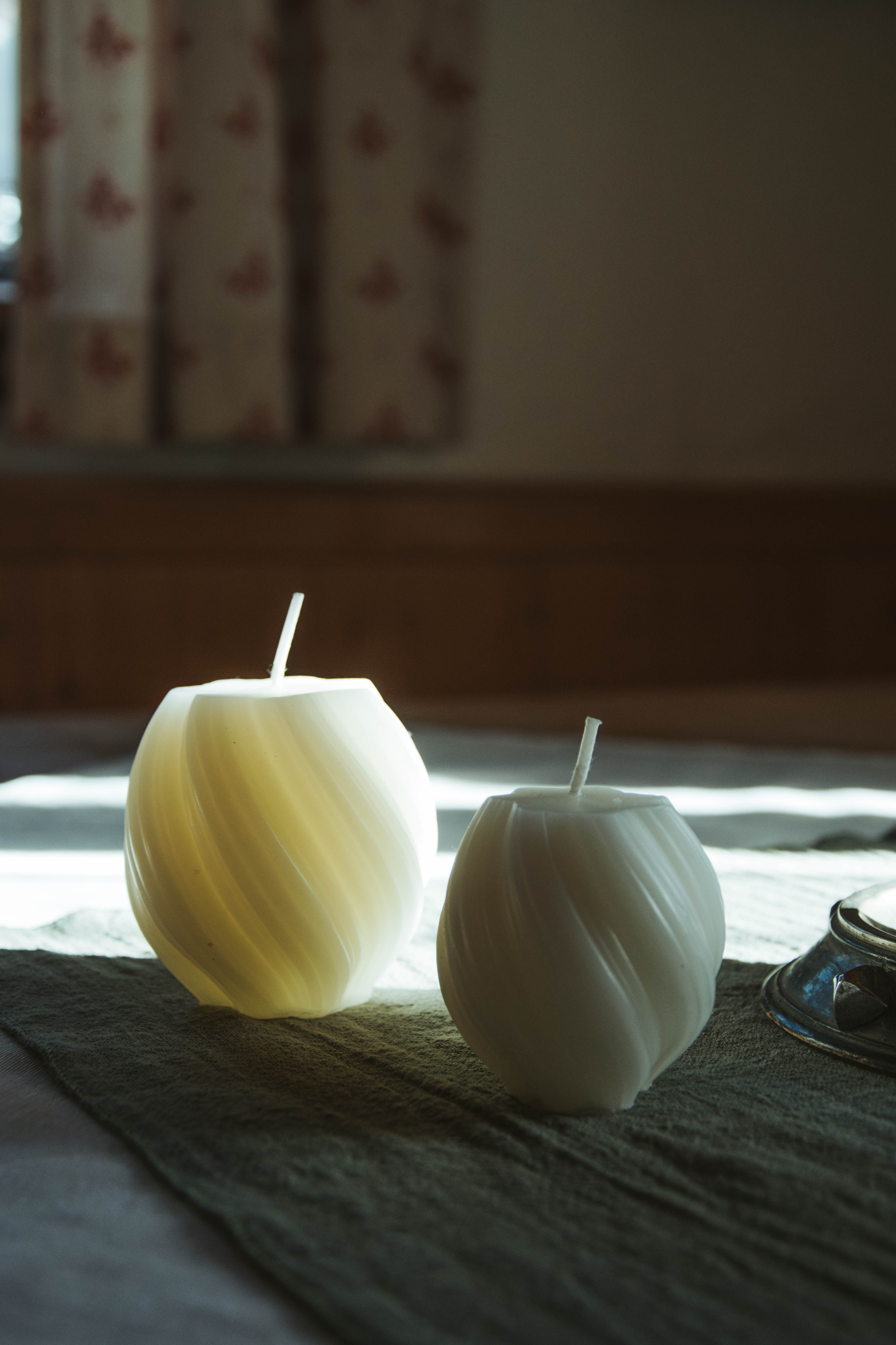 Kerze Bienenwachs weiß, klein Bild 2